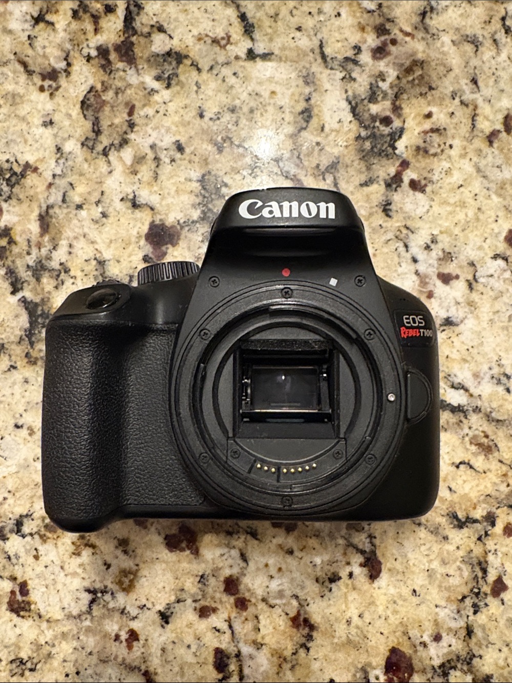 Canon EOS Rebel T100 DSLR Camera Body in Black with White Logo - Parts
